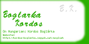 boglarka kordos business card