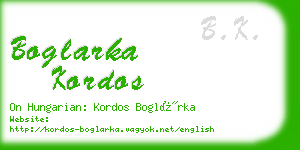 boglarka kordos business card